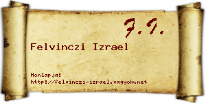 Felvinczi Izrael névjegykártya